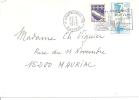 N°  1820 AIX EN PROVENCE      Vers    MAURIACle  26 MARS 1975 - Covers & Documents