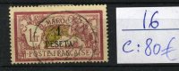 Maroc 16  Ø  LUXE   1 Peseta Sur 1F   Cote 80E - Used Stamps