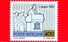 Nuovo - MNH - VATICANO  - 1981 - Viaggi Di Giovanni Paolo II Nel 1980 - 400 L. • Discorso All´UNESCO • Policro - Nuevos