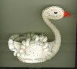 Crochet Cygne  - Salière Confection Au Crochet  Coton Blanc  12 X 12 Cm  TBE - Otros & Sin Clasificación