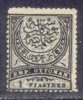 Turquie N°53a 1 Pi Noir Et Bleu Oblitéré (erreur 1 PIASTRES) - Oblitérés