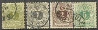 Belgique 42 à 45 Obl. - 1869-1888 Lion Couché