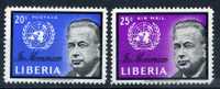 LIBERIA 1962 Dag Hammarskjold  Yvert Cat. N° 379 + Air 129 Perfect MNH ** - Dag Hammarskjöld