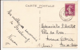 N870 - STRASBOURG PL DE LA GARE - 1934 - Timbre Type SEMEUSE - - Autres & Non Classés