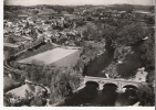 SAUVETERRE De BEARN 64 Vue Générale Aérienne Et Le Gave Carte Dentelée Veritable Photo - Sauveterre De Bearn