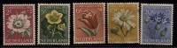 Netherlands  1952, MH, Fund Issue, Set Of 5. Flowers, Rose, Cornflower, Tulip, Marigold, Etc., As Scan - Ongebruikt