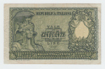 ITALY 50 Lire 1951 VF P 91a 91 A - 50 Liras