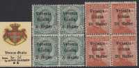 ITALIA - VENEZIA GIULIA N. 30-31 - Cat. 100 Euro QUARTINE N.30 CENTRATURA EXTRA  GOMMA INTEGRA - MNH** -LUXUS POSTFRISCH - Venezia Giulia