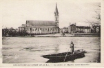 CHALONNES La Loire Face à L'église St Maurille Animée - Chalonnes Sur Loire