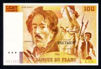 Carte Postale Billet  De "100 F Delacroix  "   Specimen "   UNC - Fictifs & Spécimens