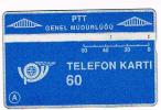 TURCHIA (TURKEY) - PTT (L&G)  - 1989 BLUE 60    CODE 904A - USED  - RIF. 4650 - Türkei