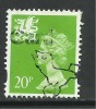 WALES GB 1996 QE2  20p BRIGHT GREEN USED STAMP SG W72 (J409) - Pays De Galles