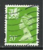 WALES GB 1996 QE2  20p BRIGHT GREEN USED STAMP SG W72 (J396) - Gales