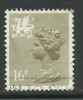 WALES GB 1984 QE 16p DRAB 15 X 14 PERFS USED STAMP SG W43a.(J363) - Galles