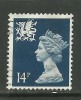 WALES GB 1988 QE 14p DEEP BLUE USED STAMP SG W40.(J302) - Wales