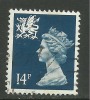 WALES GB 1988 QE 14p DEEP BLUE USED STAMP SG W40.(J324) - Gales