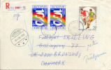 Bulgarie 1990 " Italia-90 " Yvert Bloc 163 Sur Lettre Voyagée Vers Danemark, Renvoyé Au Expéditeur Voir 2 Scan - 1990 – Italien