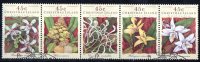 Christmas Island 1994 Flowers - Orchids Strip Of 5 Used - - Christmas Island