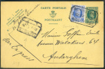 EP 35 Cent. Houyoux + Complément 1Fr75 Obl. Télégraphique BRUXELLES (MIDI) T*T Envoyé En Exprès Le 30 Avril 1928 Vers Au - Tarjetas 1909-1934