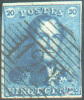 N°2 - Epaulette 20 Centimes Bleu Foncé, TB Margée, Obl.. P.120 TOURNAY.   TB  - 7491 - 1849 Mostrine