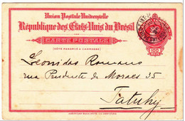 BRESIL - ENTIER POSTAL - 1922 - CARTE POSTALE ILLUSTREE De SAO PAULO Pour TATUHY - Entiers Postaux