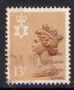 NORTHERN IRELAND GB 1986 13p PALE CHESTNUT USED MACHIN STAMP SG N137Ea.(J447 ) - Irlande Du Nord