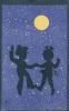 Silhouettes, Schattenbilder, Enfants, Lune, - Silhouetkaarten