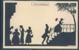 Silhouettes, Kleinstadtklatsch, Elsbeth Forck's Schattenbilder, Biedermeier, - Scherenschnitt - Silhouette