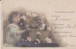 CPA Enfants Trouvé Dans Un Panier De Fleurs 1906 - Birth