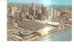 60759)cartolina Illustratoria Detroit's Civic Center And Skyline - Panorama Aereo - Detroit