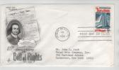 USA FDC 1-7-1966 Bill Of  Rights With Art Craft Cachet (the Flap On The Backside Of The Cover Is Missing) - 1961-1970