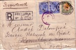 AFRIQUE DU SUD-PRETORIA-LETTRE RECOMMANDEE DU 15-2-1918 - LETTRE POUR LA FRANCE-VERSO DIVERS CACHETS.DECHIRURES D'OUVERT - Sonstige & Ohne Zuordnung