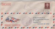 Netherlands First KLM Flight  Amsterdam - Santiago Chile 6-11-1952 - Airmail