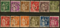 FRANCE - Yvert - 280/89 + 286a - Cote 12.50 € - 1932-39 Peace