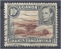 KUT 1938 George VI - Lake Naivasha - 10c. Brown And Grey FU - Kenya, Uganda & Tanganyika