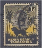 KUT 1935 King George V - Lion - 10c. Black And Yellow FU - Kenya, Uganda & Tanganyika