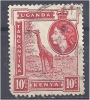 KUT 1954 Queen Elizabeth - Giraffe - 10c. Red FU - Kenya, Ouganda & Tanganyika