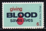 1971 USA Blood Donor Stamp #1425 Medicine Health - Primo Soccorso