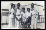 OLD REAL PHOTO POSTCARD TENIS TENNIS PLAYERS COURT PORTUGAL CARTE POSTALE - Tennis