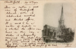 CHESTERFIELD    Uk   Church From South West  Twisted Spire Crooked Spire   Cemetery 1902 - Derbyshire