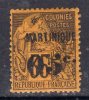 Martinique N° 13 X   05 C.   Sur 35  C. Violet-noir Sur Jaune  Trace De Charnière Sinon TB - Otros & Sin Clasificación