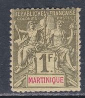 Martinique N° 43  X  Type Groupe : 1 F. Olive   Trace De Charnière  Sinon TB - Unused Stamps