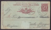 Italy Postal Stationery Ganzsache Intero Dieci Centesimi Umberto I. Per L'Estero FIRENZE 1890 To Preussen (2 Scans) - Ganzsachen