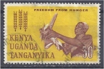 KUT 1963 Freedom From Hunger - 30c. Brown And Yellow FU - Kenya, Uganda & Tanzania