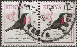 KENYA 1993 BIRDS - 1s. Red And Yellow Barbet FU PAIR - Kenya (1963-...)