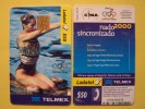 Mexico Chip Phone Card Telmex Ladatel, Synchro Swimming, Sincronizado, Sport, Olympic Rings, - Mexique