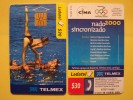 Mexico Chip Phone Card Telmex Ladatel, Synchro Swimming, Sincronizado, Sport, Olympic Rings, - Mexique