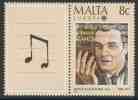 Malta 1985 Mi 726 YT 707 ** Nicolò Baldacchino (1895-1971) Tenor - European Music Year / European Music Year - Chanteurs
