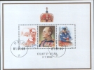 Norvegia  Norway Norvege 1988 Souvenir Sheet 85 Anniversario Re Olav V  3v VFU - Oblitérés