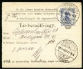 1912 Hungary. Parcel Card. Távbezselo - Jegy. Liptószentmiklós E, 912.Nov.11. (G13b103) - Colis Postaux